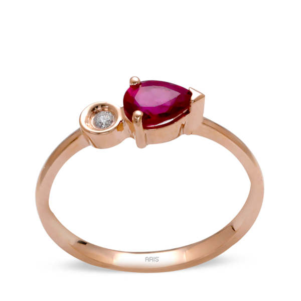 Pırlanta Damla Kesim Yakut Yüzük