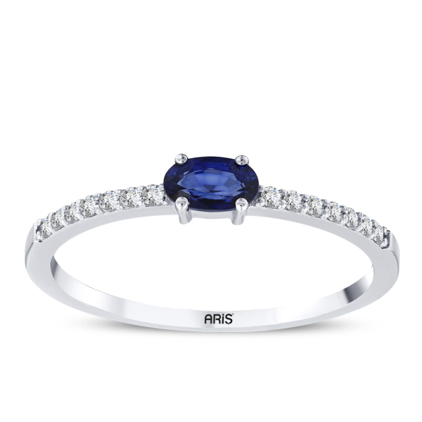 Oval Safir Pırlanta Yüzük