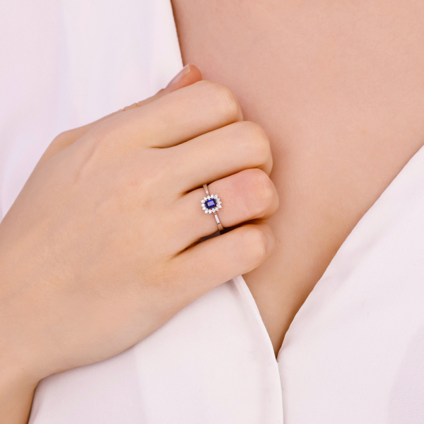0.43 Karat Safir Pırlanta Yüzük