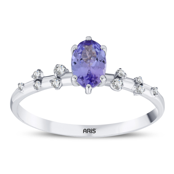 0.50 Karat Oval Tanzanit Pırlanta Yüzük