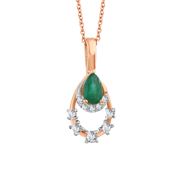 Damla Zümrüt Altın Kolye