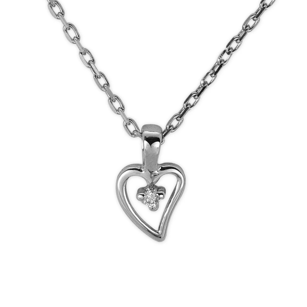 Pırlanta Kalp Kolye