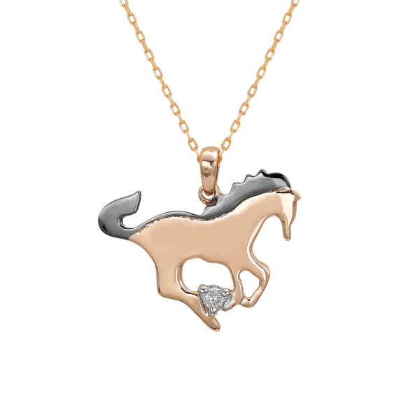 Pırlanta Altın At Kolye