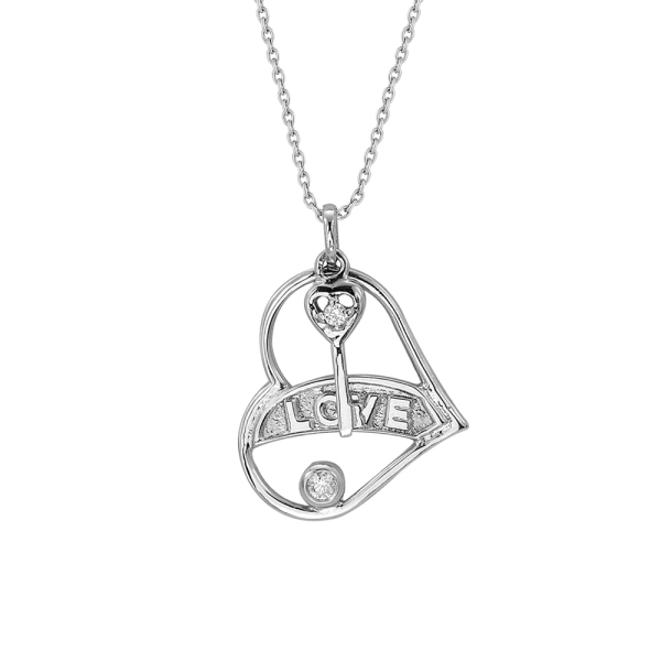 Pırlanta Kalp Love Kolye