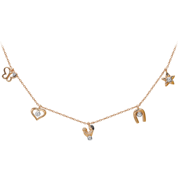 Pırlanta Beş Uğur Kolyesi