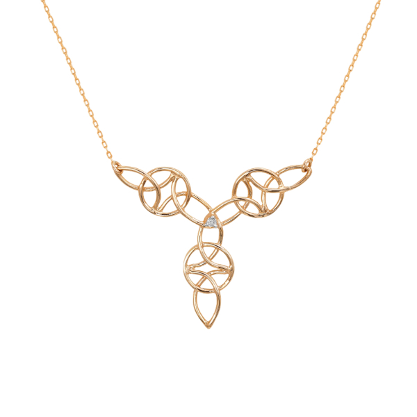 Kelt Sembolleri- Pırlanta Altın Sonsuz Aşk (Serch Bythol) Kolye