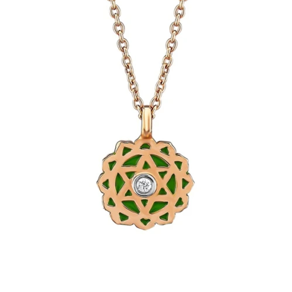 Pırlantalı Kalp Çakrası (Anahata) Kolye