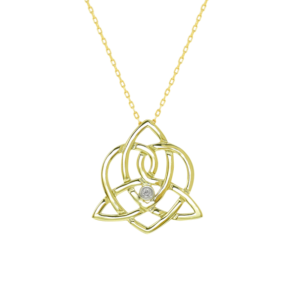 Kelt Sembolleri- Pırlantalı Altın Kelt Sembolü Kolye