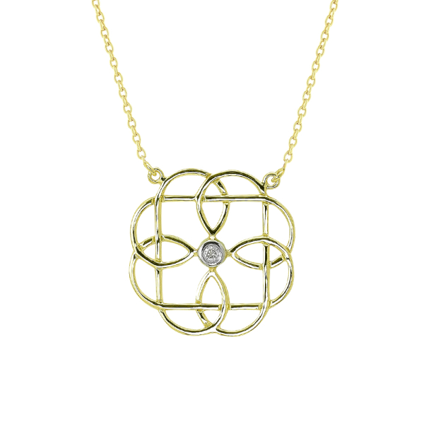 Kelt Sembolleri- Pırlanta Baba Sevgisi/Babalık Düğümü Kolye