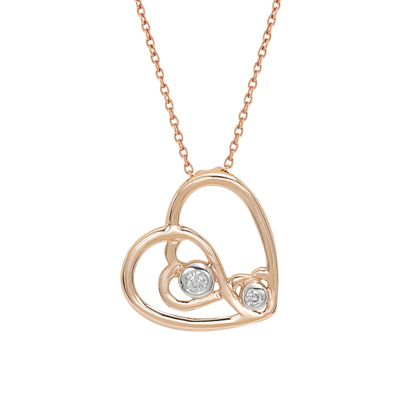 Pırlanta Altın Kalp Kolye