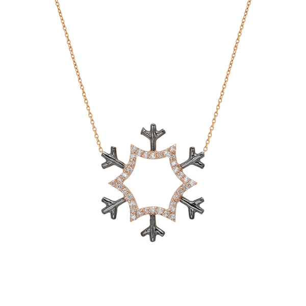 Pırlantalı Kar Tanesi Kolye