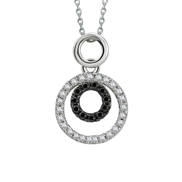 Siyah Beyaz Pırlanta Kolye