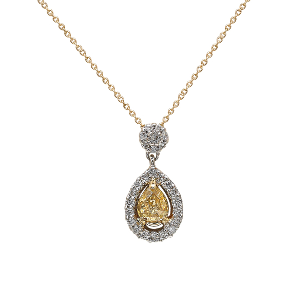 Pırlanta Damla Fancy Color Kolye