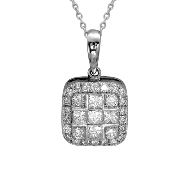 Pırlanta Fantezi Prenses Kesim Kolye