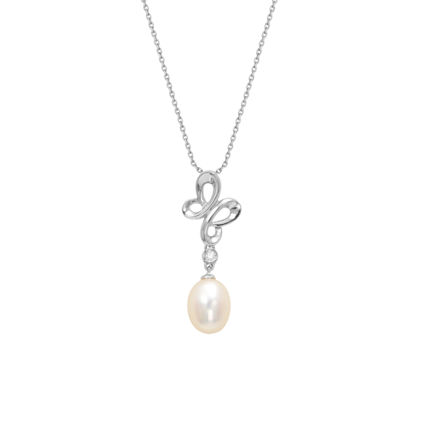 İncili Pırlantalı Kolye