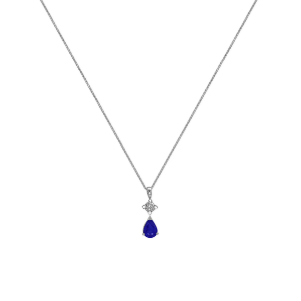 0.84 Karat Pırlanta Safir Kolye