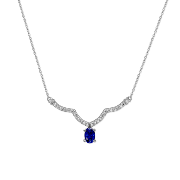 0.81 Karat Pırlanta Safir Kolye