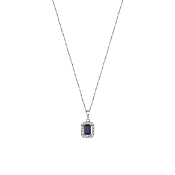 0.57 Karat Pırlanta Safir Kolye