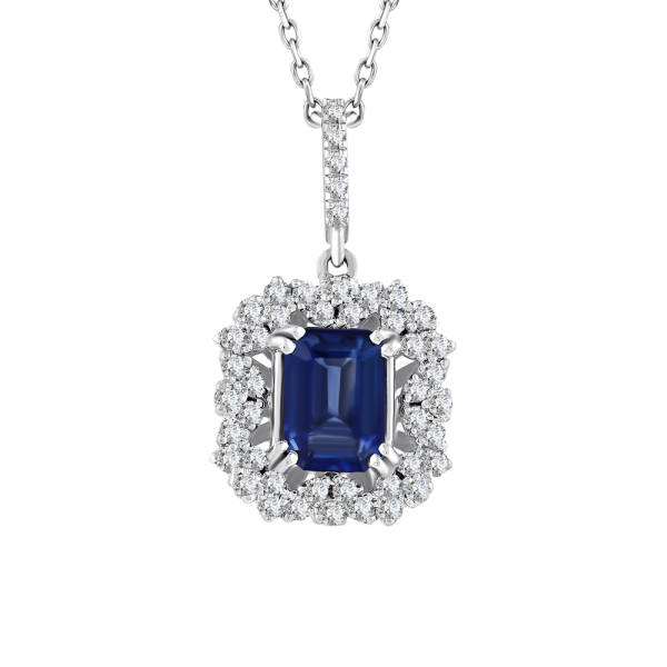 1.50 Karat Zümrüt Kesim Safir Kolye