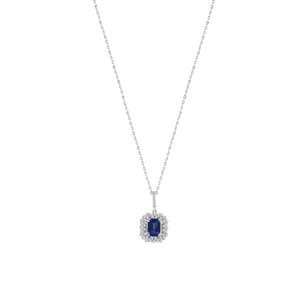 1.50 Karat Zümrüt Kesim Safir Kolye