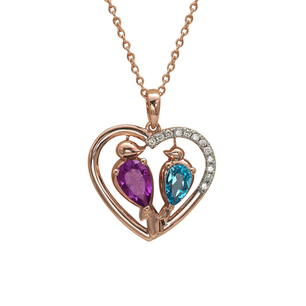 Renkli Taşlı Pırlanta Kolye