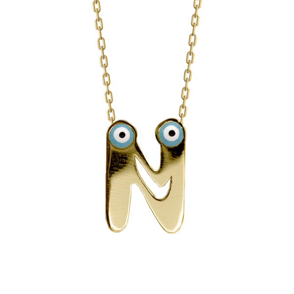 N Harfi Altın Kolye