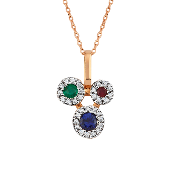 Pırlanta Renkli Taşlı Kolye