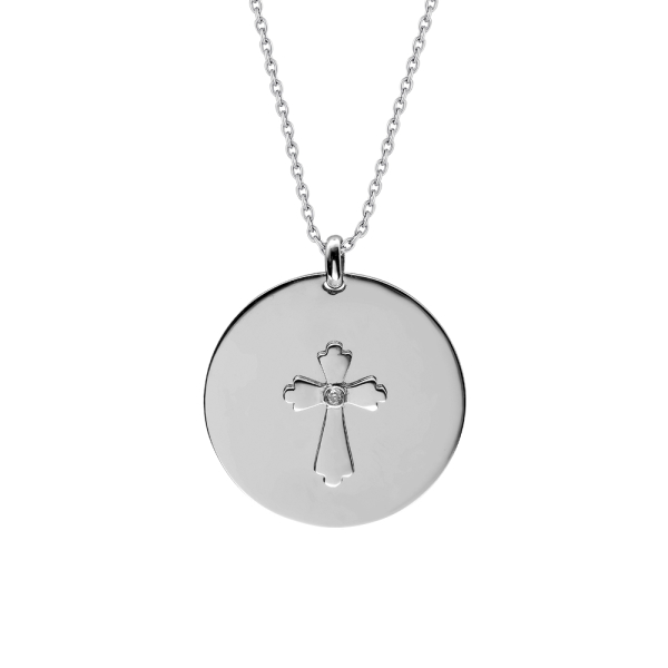 Pırlanta Haç Gümüş Kolye