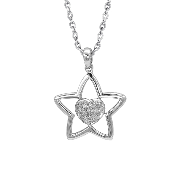 Pırlanta Kalbimin Yıldızı Kolye