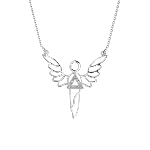 Pırlanta Gümüş Güç Meleği Sandalfon Kolye