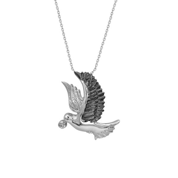 Pırlanta Şans Güvercini Kolye