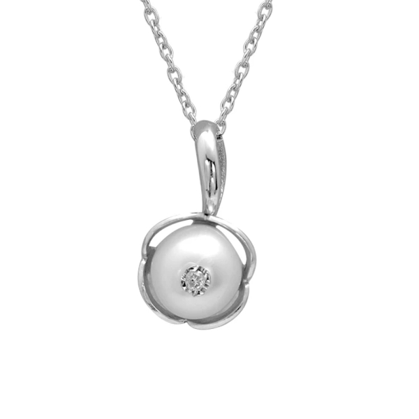 Pırlanta Gümüş İnci Kolye