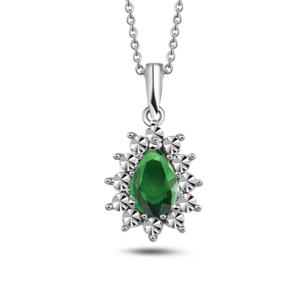 Damla Zümrüt Altın Kolye