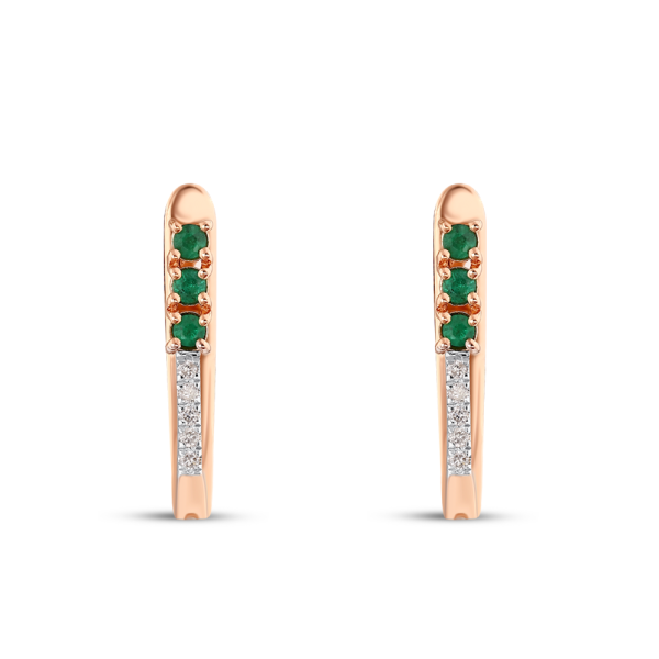 Pırlanta Zümrüt Küpe