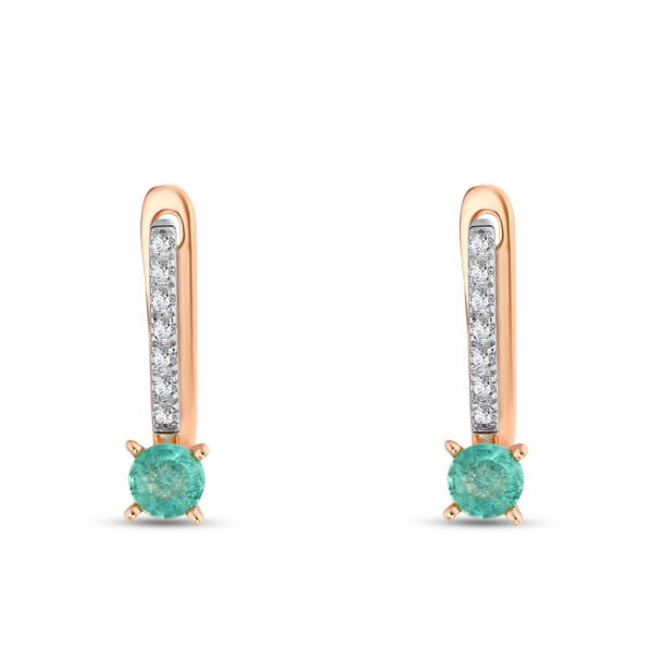 Pırlanta Zümrüt Küpe