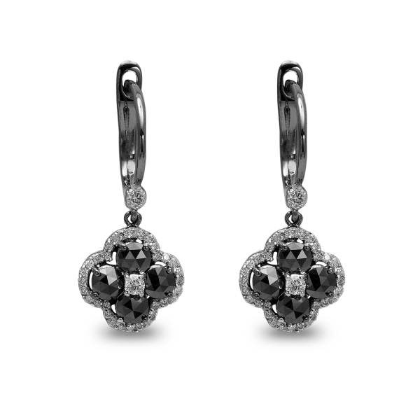 Şans Siyah Pırlantalı Küpe