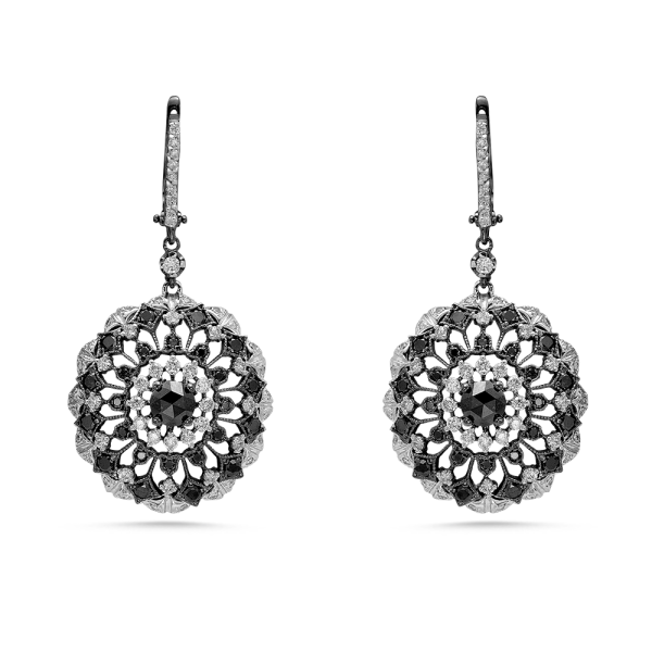 Siyah Pırlanta Küpe Altamura