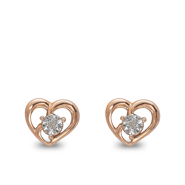 Pırlanta Kalp Küpe