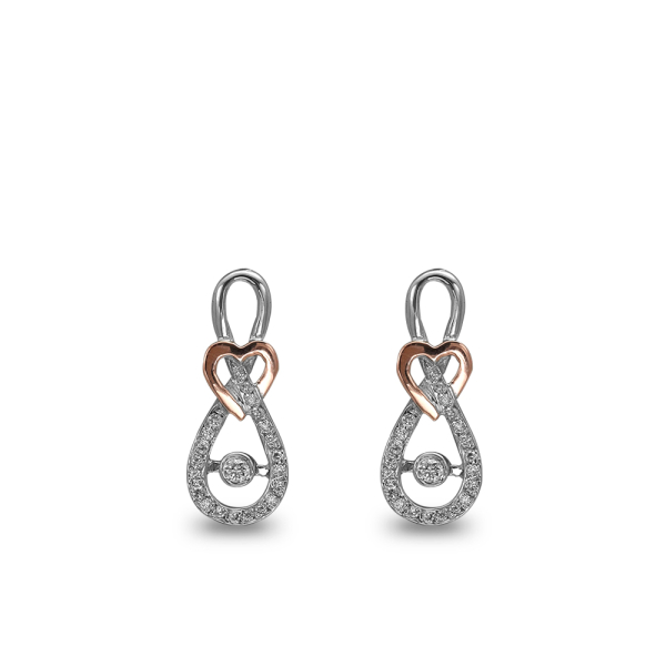 Pırlantalı Kalp &amp; Sonsuzlu Küpe Apeldoorn