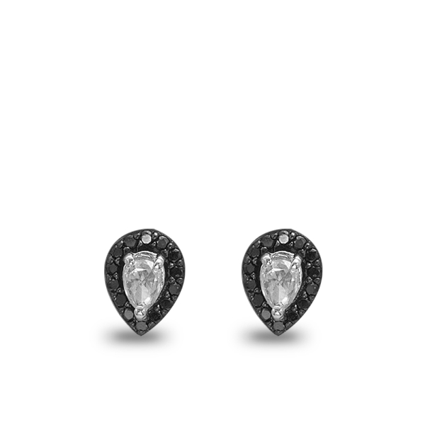 Damla Kesim Siyah Pırlanta Küpe