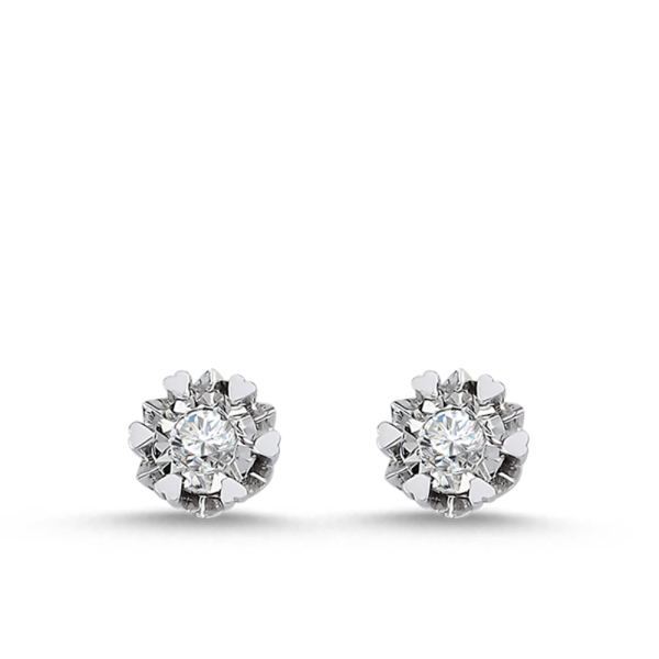 0.50 Karat Pırlanta Tektaş Küpe