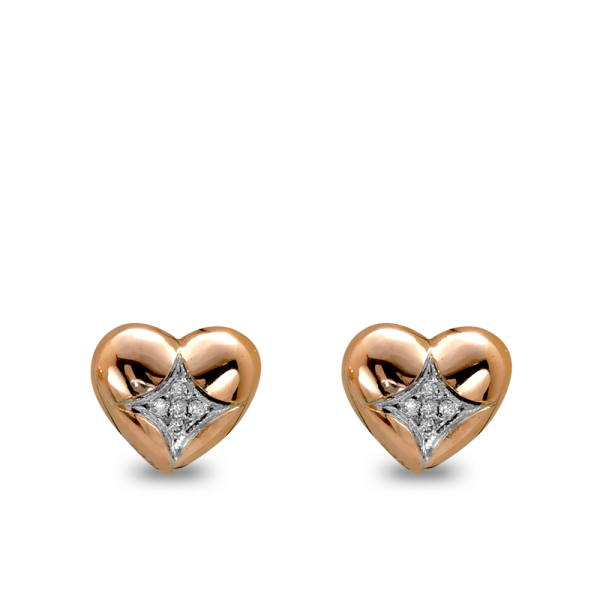 Pırlanta Kalpli Küpe