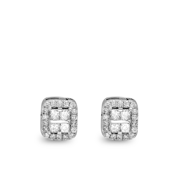 Pırlanta Fantezi Prenses Kesim Küpe