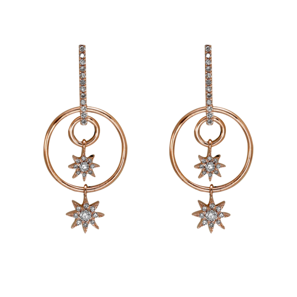 Pırlanta Yıldız Küpe