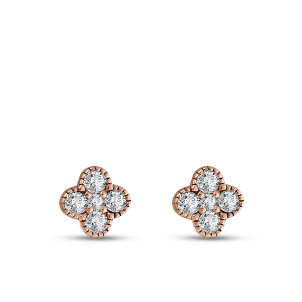 Pırlanta Yonca Küpe