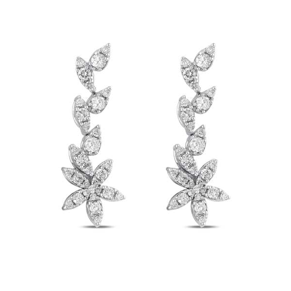 Pırlanta Çiçek Küpe