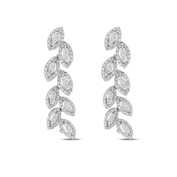 Markiz Model Pırlanta Küpe