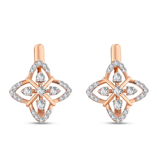 Pırlanta Yıldız Altın Küpe