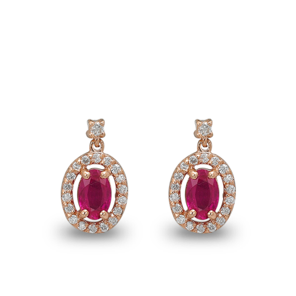 Yakut Pırlanta Küpe