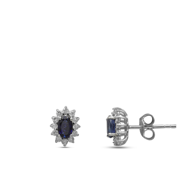 1.80 Karat Safir Pırlanta Küpe